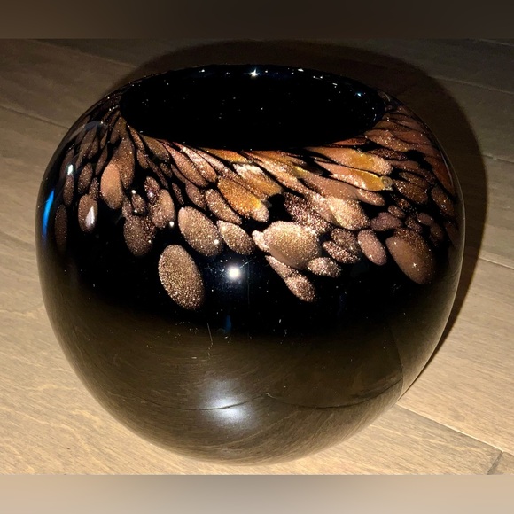 Beautiful decorative bowl/decorative piece in black with sparkly brown glitter - Picture 3 of 12